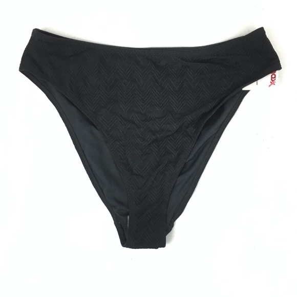 black high rise bikini bottoms